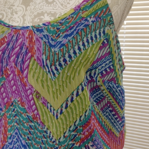 MULTI COLORED CHIFFON STRAPPY MAXI DRESS - Picture 10 of 10